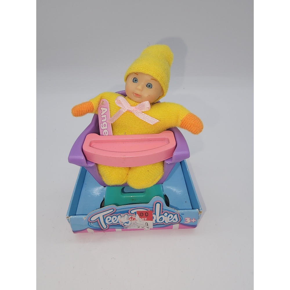 Blip Toys Teeny Babies Angel Doll Yellow Plush with High Chair Accessory 34092